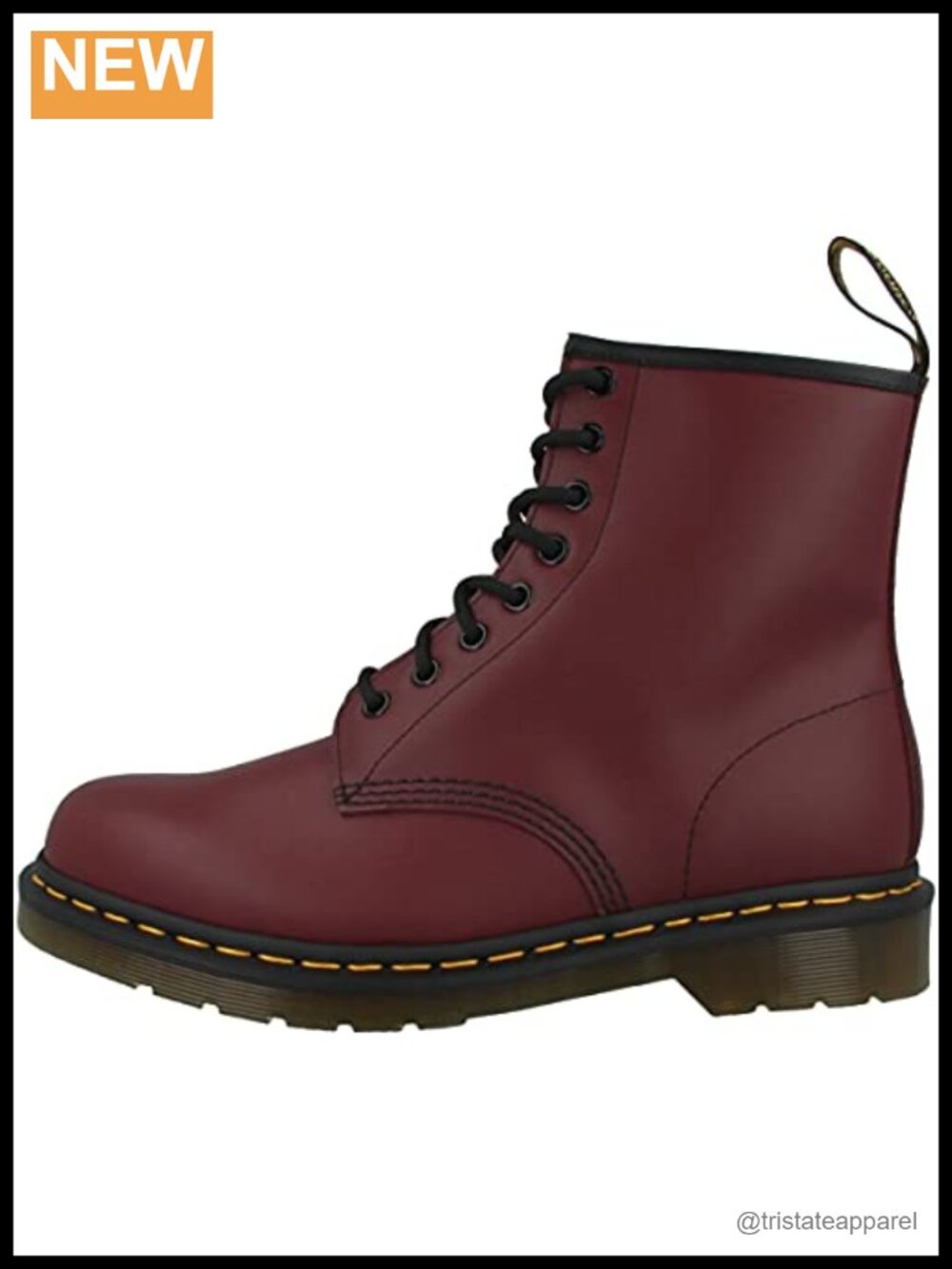 Dr. Martens 1460 Smooth Leather Lace-Up Combat Boots Cushioned Pull Tag